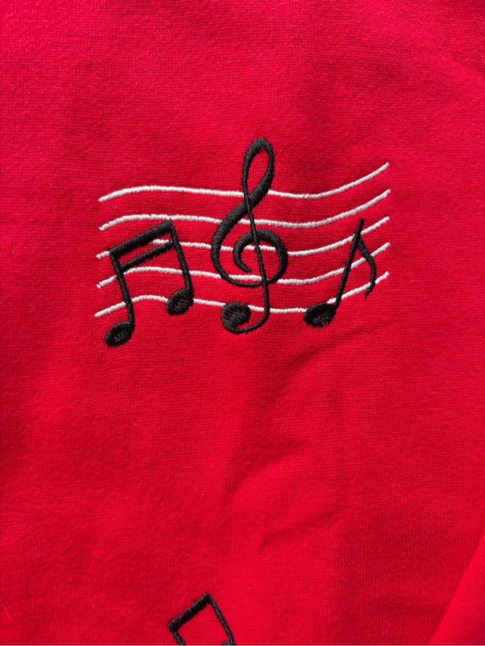 Vintage 90s C&K Design Music Notes Cardigan Womens 2X Red Embroidered Grandma - Picture 3 of 11